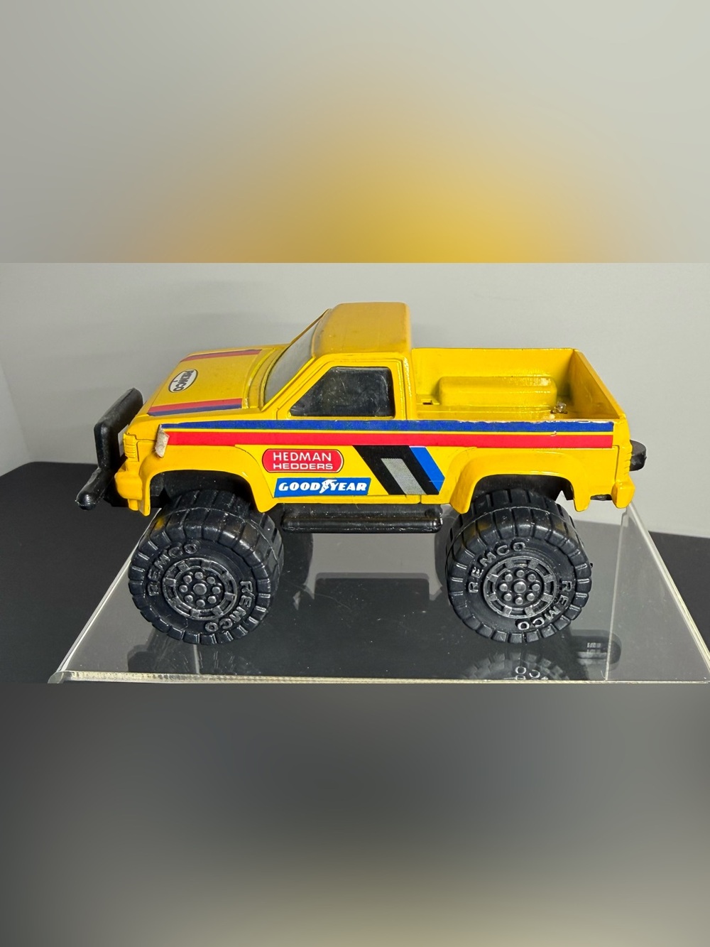 Vintage 1987 Remco Toys 4x4 Diecast Pickup Truck Yellow